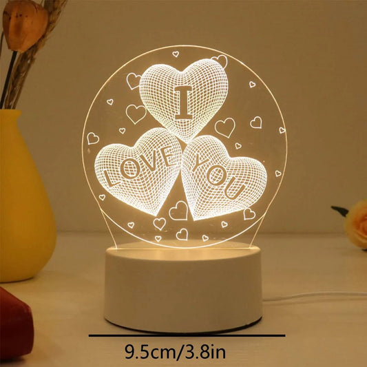 3D love heat lamp